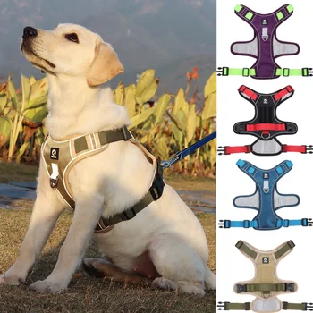 Dog Harness Reflective Vest Type Big Dog Chest Harness Explosion-proof Adjustable Pet Chest Strap Training Pets Harnesses