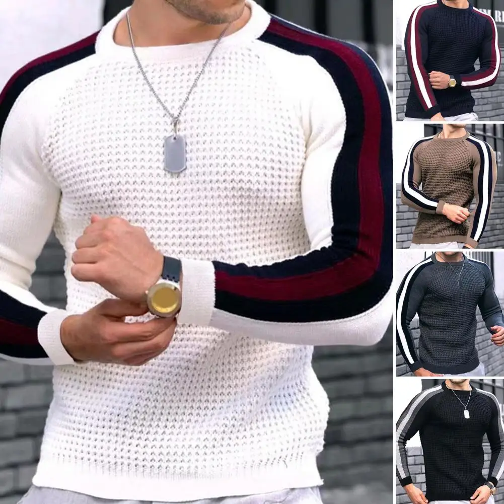Print Winter Waffle New Male Knitted Sweater Casual Shirt Color-blocking Men's Autumn High-quality Bottoming Pullover
Print Winter Waffle New Male Knitted Sweater Casual Shirt Color-blocking Men's Autumn High-quality Bottoming Pullover