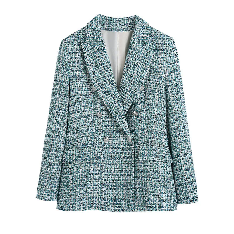 Blazer Women Spring New Texture Double Breasted Casual Suit Jacket Women Women's Suit
Blazer Women Spring New Texture Double Breasted Casual Suit Jacket Women Women's Suit