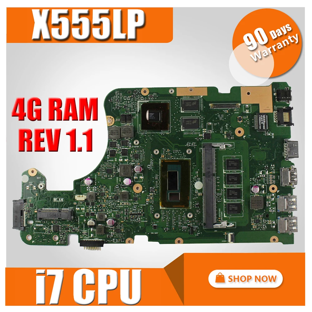 with i7 cpu X555LP REV 1.1 Motherboard 4GB RAm For Asus X555L X555LD X555LDB X555LJ X555LF X555LI laptop Mainboard motherboard
with i7 cpu X555LP REV 1.1 Motherboard 4GB RAm For Asus X555L X555LD X555LDB X555LJ X555LF X555LI laptop Mainboard motherboard