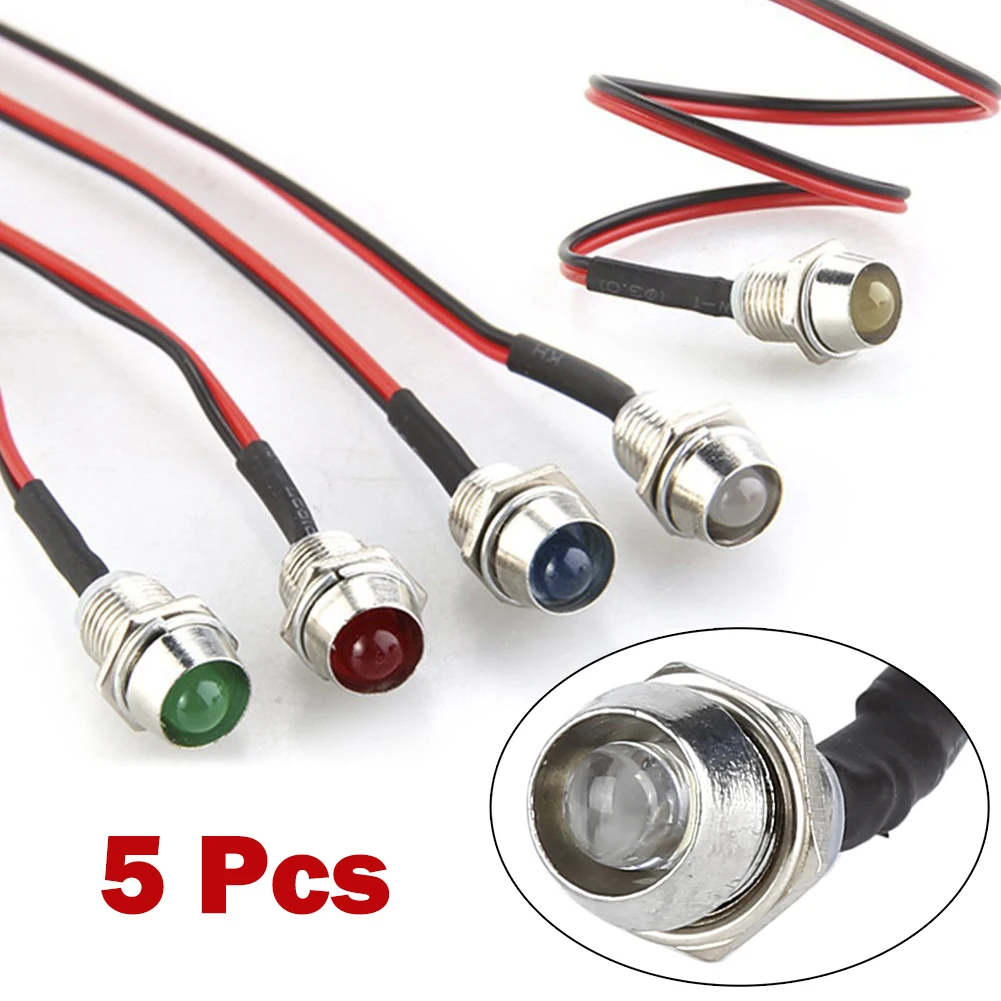 6mm LED Indicator Light Kit 12-24V 5 Pcs IP67 Waterproof Car Boat Dash Dashboard Panel Pilot Lamp Ultra Bright LED
6mm LED Indicator Light Kit 12-24V 5 Pcs IP67 Waterproof Car Boat Dash Dashboard Panel Pilot Lamp Ultra Bright LED