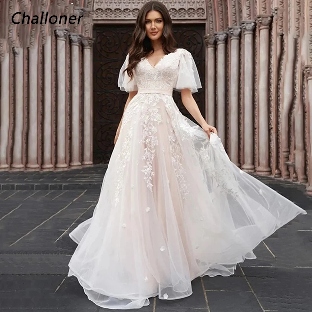 Challoner Modern Short Sleeves A-Line Wedding Dress Appliques Floor Length Backless Tulle Bridal Gown Vestidos De Noiva New
Challoner Modern Short Sleeves A-Line Wedding Dress Appliques Floor Length Backless Tulle Bridal Gown Vestidos De Noiva New