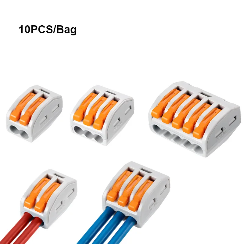 10PCS Lever Nut Wire Connectors Compact Splicing Push in Wire Connector for Solid Stranded Flexible Wires
10PCS Lever Nut Wire Connectors Compact Splicing Push in Wire Connector for Solid Stranded Flexible Wires