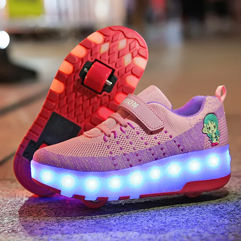 LED Children Wheels Shoes USB Charging Fashion Breathable Air Mesh Boys & Girls Kids Roller Sneakers Size 28-40
LED Children Wheels Shoes USB Charging Fashion Breathable Air Mesh Boys & Girls Kids Roller Sneakers Size 28-40