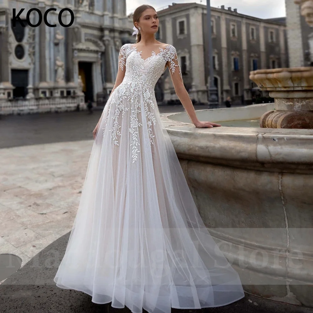MACDUGAL Wedding Dress 2022 Bohemia Tulle Long Sleeve Appliques A-Line Train Simple Button Vestido De Novia Civil Custom Made
MACDUGAL Wedding Dress 2022 Bohemia Tulle Long Sleeve Appliques A-Line Train Simple Button Vestido De Novia Civil Custom Made
