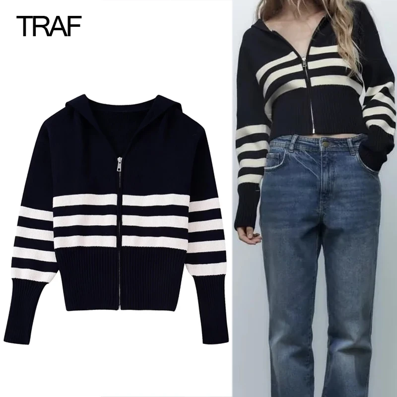 TRAF Striped Knit Cardigan Women Long Sleeve Sweater Cardigan Woman Knitted Sweater Woman Winter 2022 Fall Zip Cardigan Female
TRAF Striped Knit Cardigan Women Long Sleeve Sweater Cardigan Woman Knitted Sweater Woman Winter 2022 Fall Zip Cardigan Female
