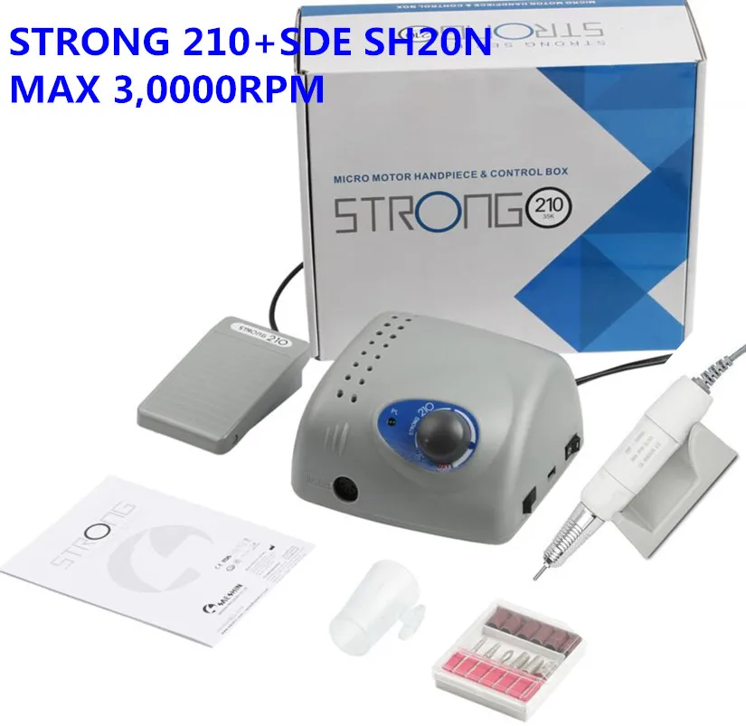 30K STRONG 210 SDE-SH20N Handpiece 65W 30000rpm Nail Drills Manicure Machine Pedicure Electric File Bits
30K STRONG 210 SDE-SH20N Handpiece 65W 30000rpm Nail Drills Manicure Machine Pedicure Electric File Bits