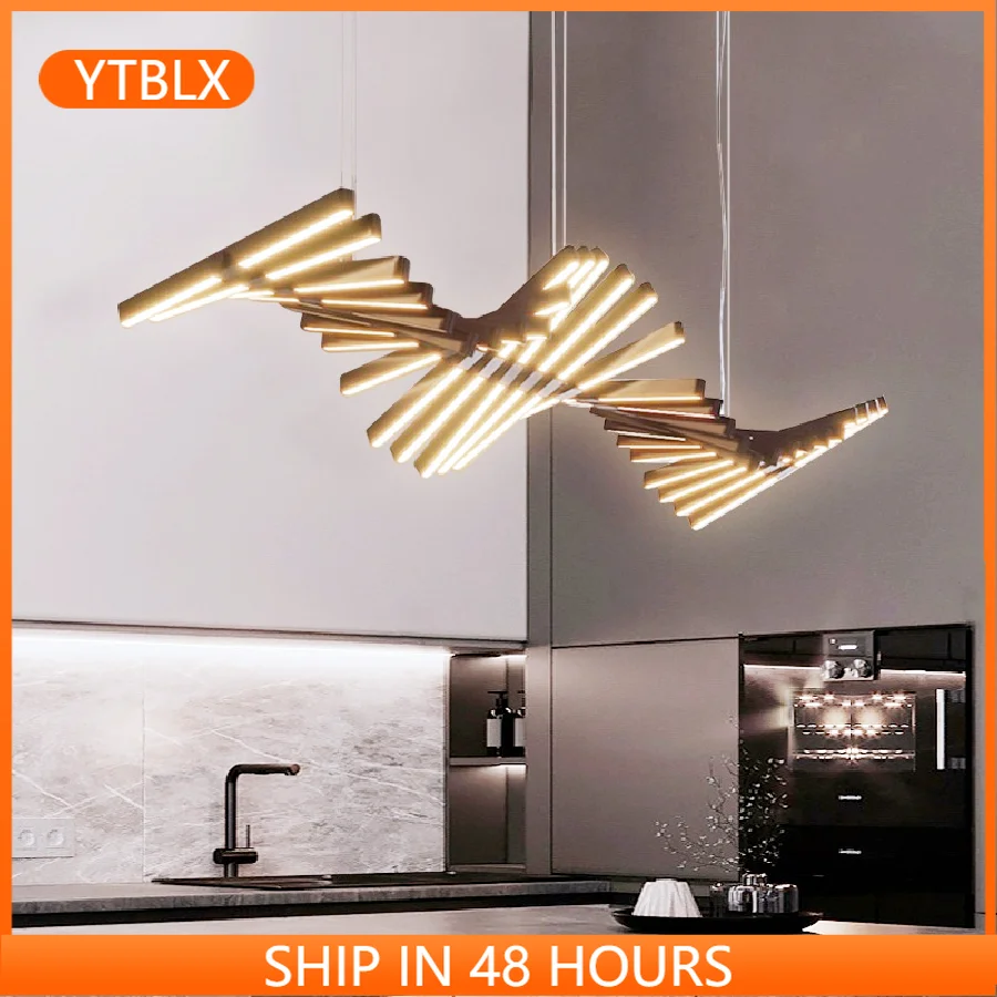 

Modern Ceiling Chandelier 2022 New Trend Led Piano Wave Pendant Lights Fishbone Home Decoration Accessories Luxury Hanging Lamp