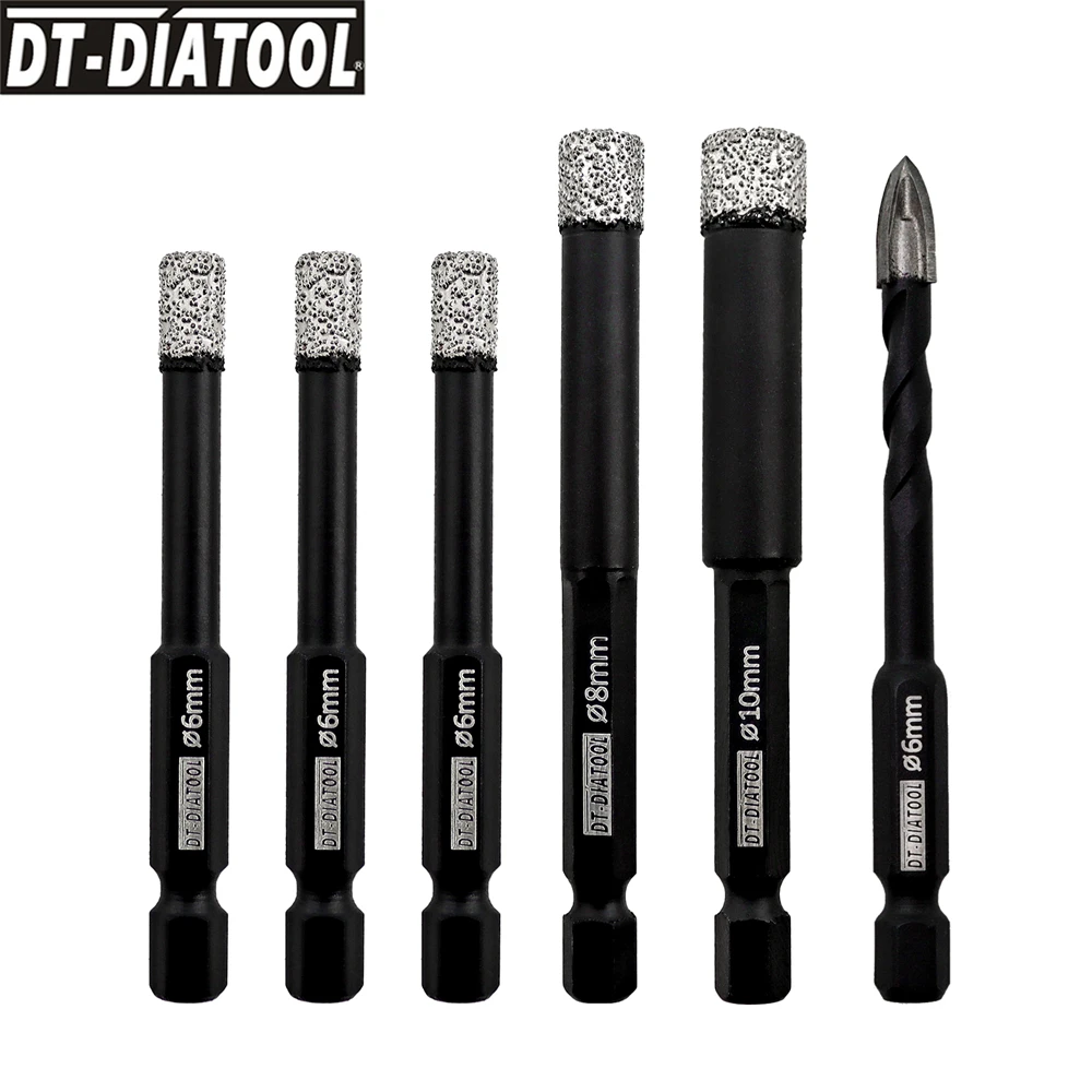 For Drilling Tile Ceramic Granite Marble Quick-Fit Hexagon Shank DT-DIATOOL Diamond Drill Core Bits 6pcs Kit Positioning Bit
For Drilling Tile Ceramic Granite Marble Quick-Fit Hexagon Shank DT-DIATOOL Diamond Drill Core Bits 6pcs Kit Positioning Bit