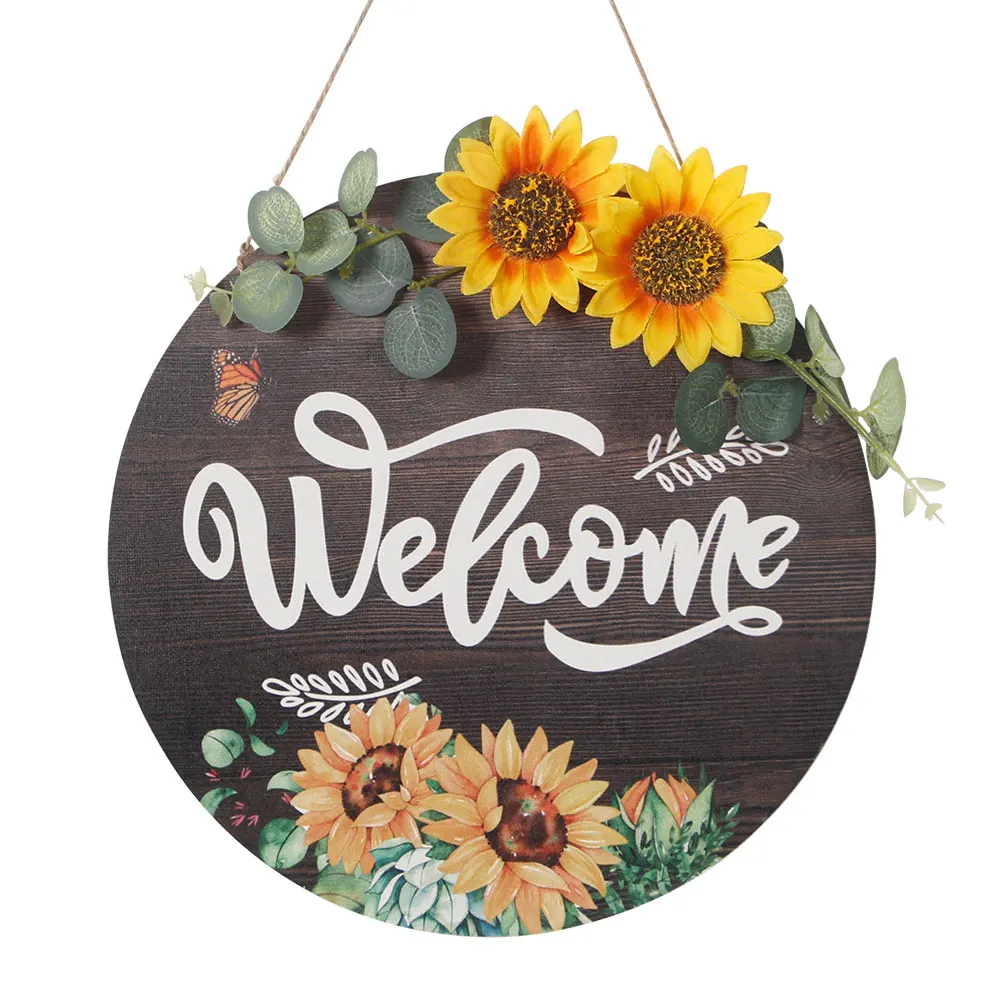 Wooden Welcome Sign Decorative Round Hanging Sign Sunflower European Retro Wooden Hanging Sign Home Decor Garden Plaque
Wooden Welcome Sign Decorative Round Hanging Sign Sunflower European Retro Wooden Hanging Sign Home Decor Garden Plaque