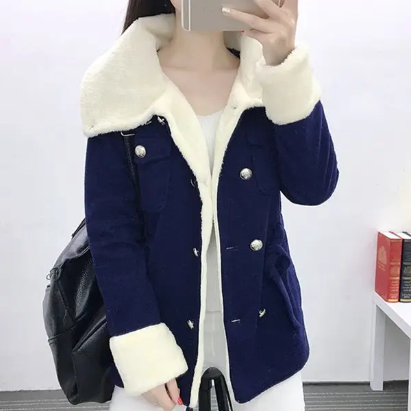Women's Autumn Winter Korean Fashion Double-breasted Thick Woolen Coat Short Woolen Coat Casacos De Inverno Feminino Women
Women's Autumn Winter Korean Fashion Double-breasted Thick Woolen Coat Short Woolen Coat Casacos De Inverno Feminino Women