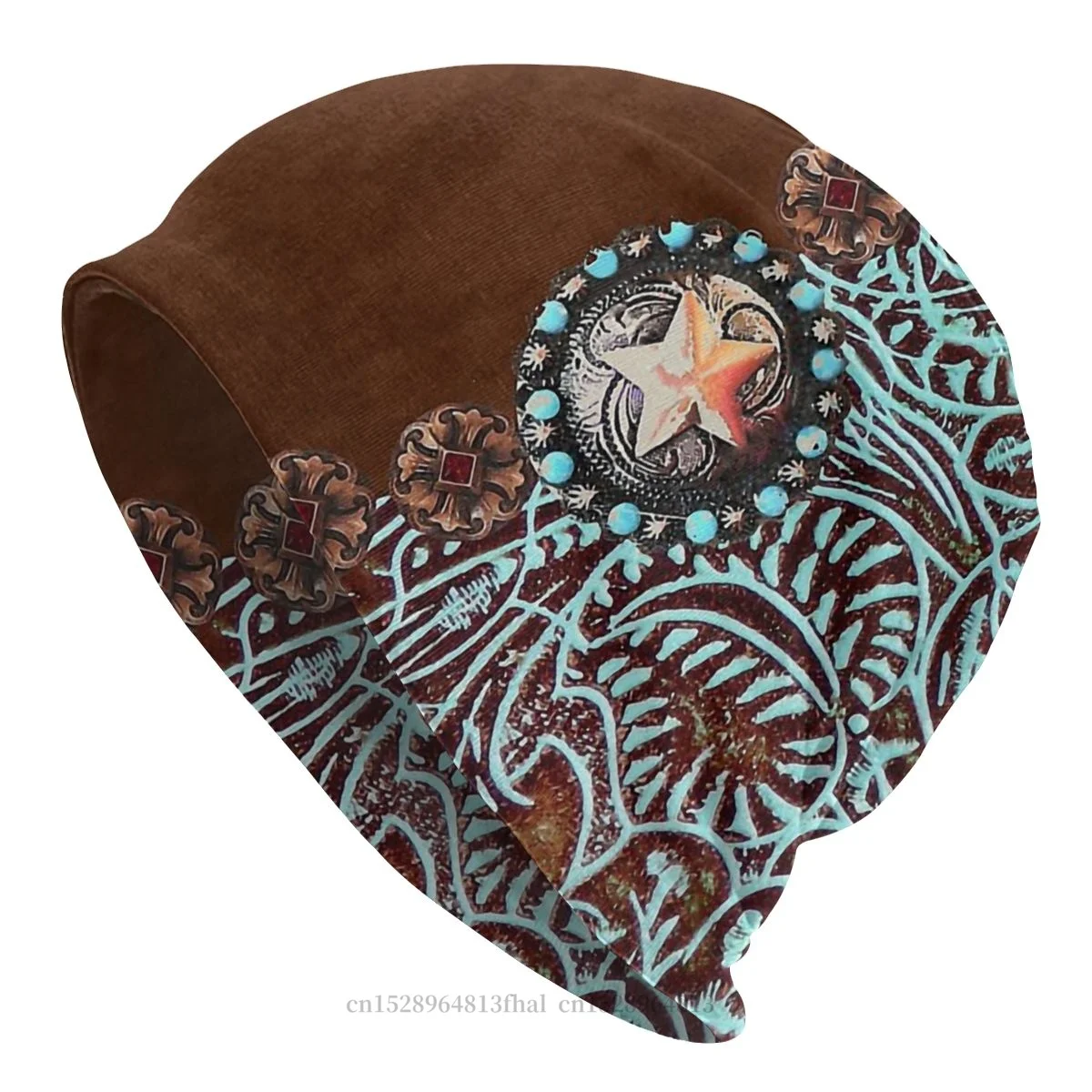 

Bonnet Hats Bohemian Men Women's Primitive Cowboy Cowgirl Western Country Brown Turquoise Warm Cap Street Skullies Beanies Caps