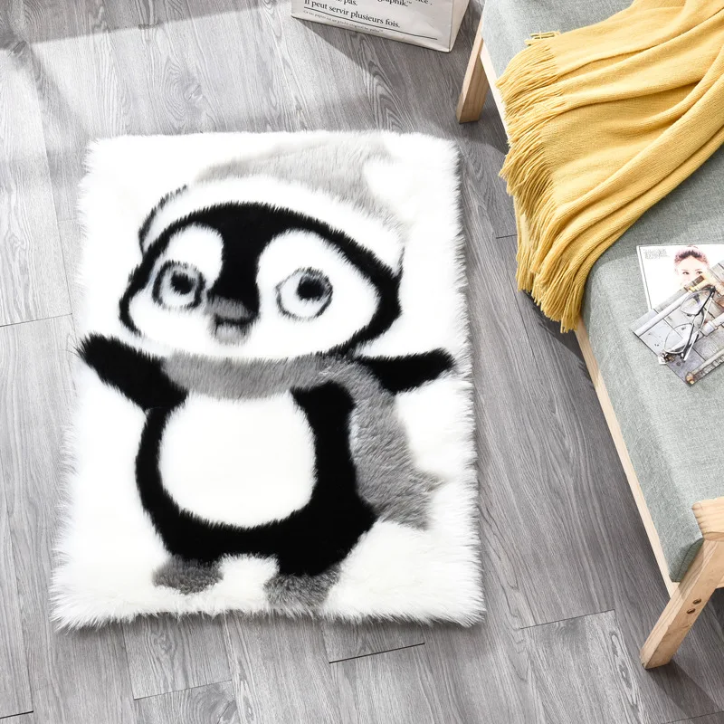 Cartoon animal penguin artificial fur carpet, used in bedroom, living room,Rectangular long hair soft fluffy decorative carpet
Cartoon animal penguin artificial fur carpet, used in bedroom, living room,Rectangular long hair soft fluffy decorative carpet