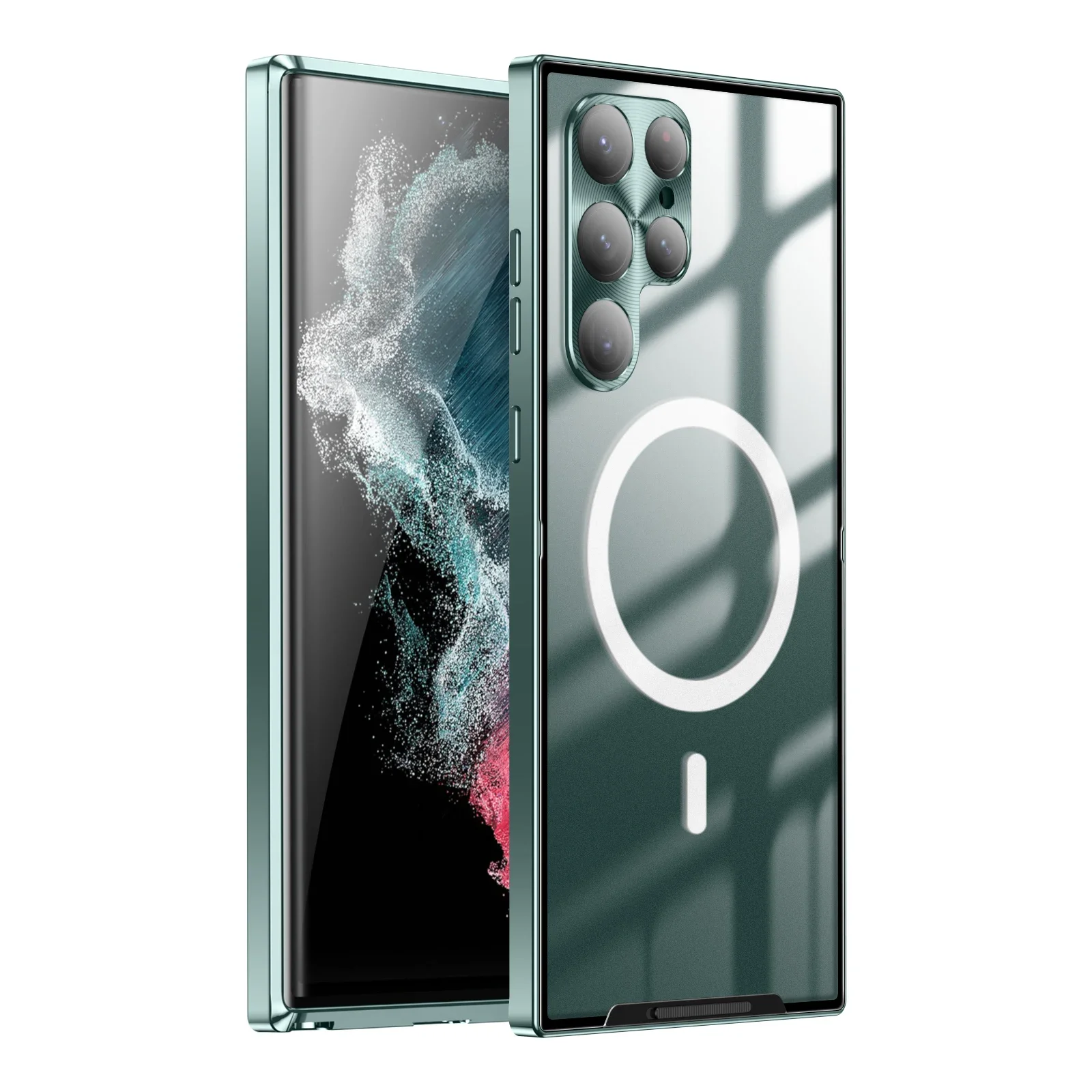 New Streamer Frosted Metal Frame For Samsung Galaxy S22 Ultra Aluminum Alloy Frame Translucent Frosted Magnetic Core Back Coque
New Streamer Frosted Metal Frame For Samsung Galaxy S22 Ultra Aluminum Alloy Frame Translucent Frosted Magnetic Core Back Coque