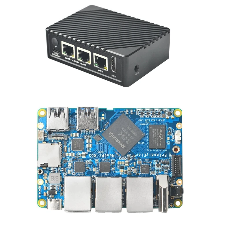 For Nanopi R5S Router 4G+16G Board Openwrt HDMI-Compatible 2.0 2.5G Gigabit Network Port Mini Router
For Nanopi R5S Router 4G+16G Board Openwrt HDMI-Compatible 2.0 2.5G Gigabit Network Port Mini Router
