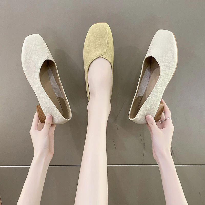 Туфли женские с квадратным носком, мягкие повседневные, без застежки, на среднем каблуке, удобные, без застежки, обувь для мам 
Туфли женские с квадратным носком, мягкие повседневные, без застежки, на среднем каблуке, удобные, без застежки, обувь для мам