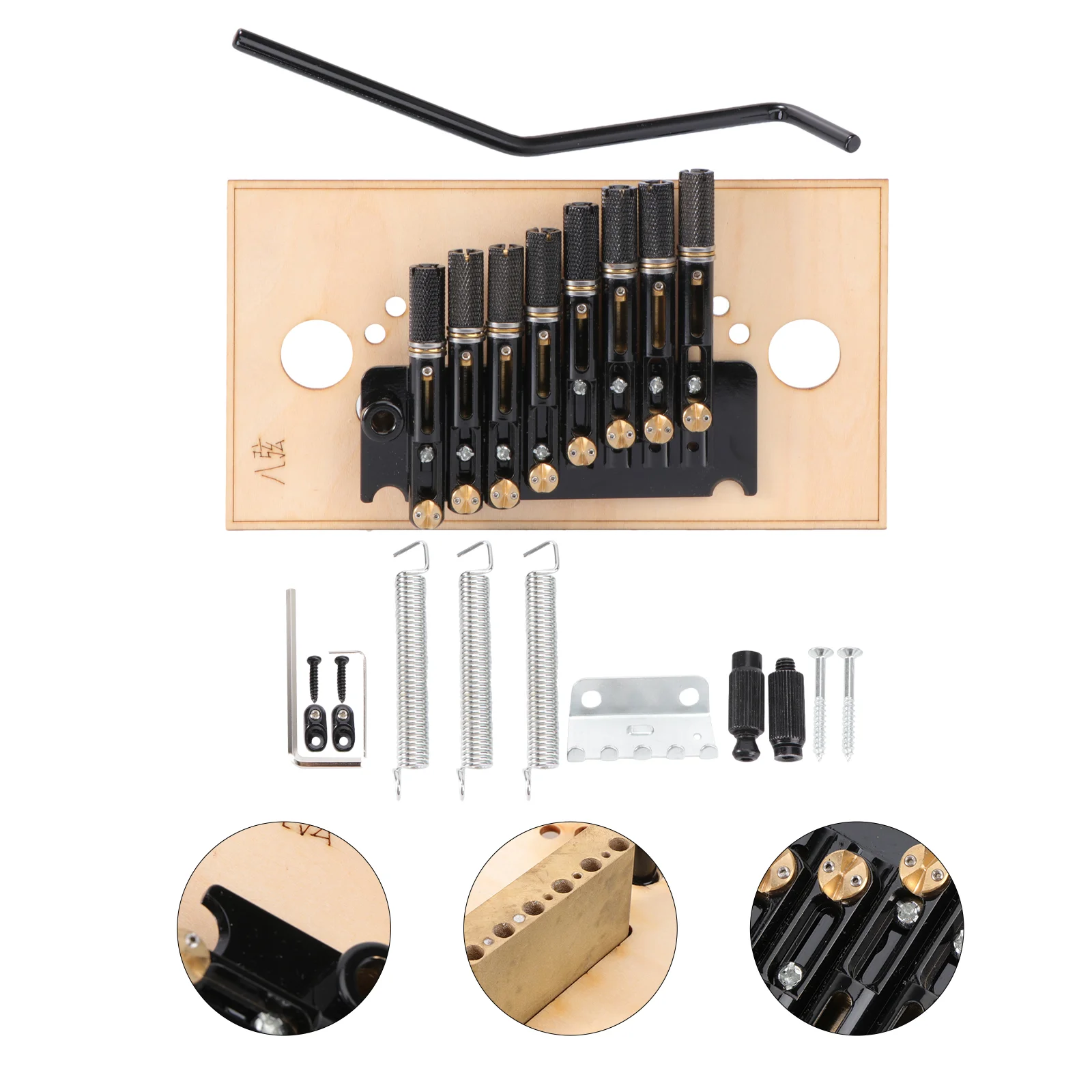 8 String Headless Metal Saddle Bridge Strain Plate Bridge for Musical Instrument Replacement Guitar Tremolo System GA883 (Black)
8 String Headless Metal Saddle Bridge Strain Plate Bridge for Musical Instrument Replacement Guitar Tremolo System GA883 (Black)