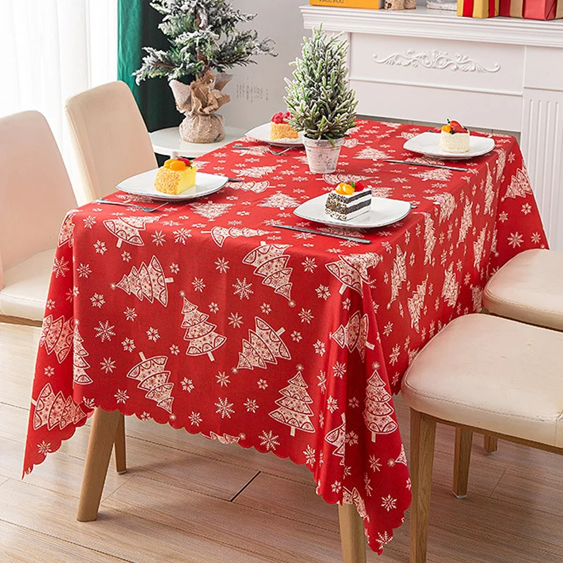 Red Christmas Tablecloth Christmas Tree Snowflake Print Tablecloth Home Table Cloth Navidad Noel 2023 New Year Party Decoration
Red Christmas Tablecloth Christmas Tree Snowflake Print Tablecloth Home Table Cloth Navidad Noel 2023 New Year Party Decoration