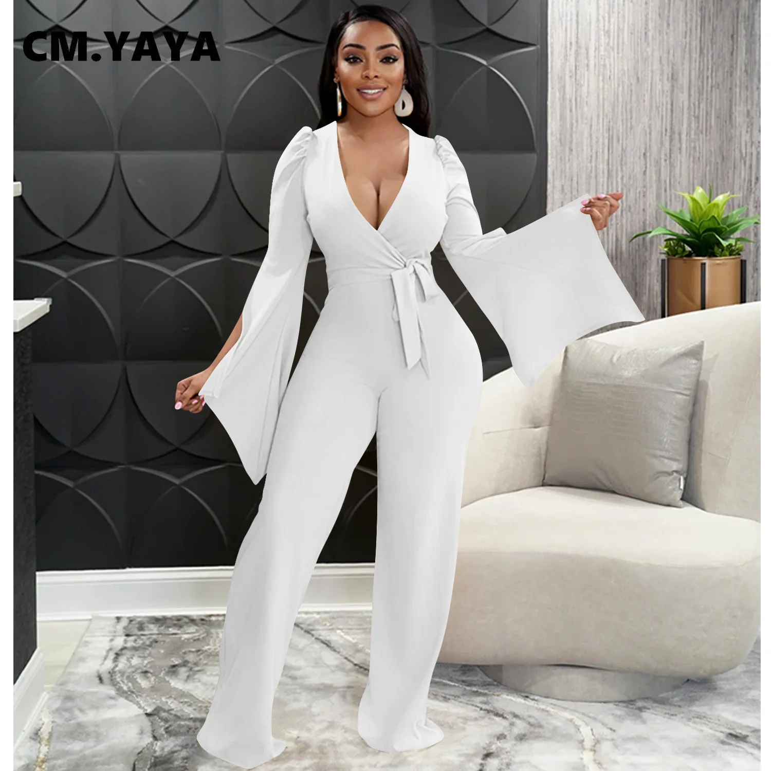 CMYAYA Elegant Women Sashes High Waist Draped Deep V-neck Wide Leg Loose Jumpsuit 2022 Party Oversized One Piece Set Overalls
CMYAYA Elegant Women Sashes High Waist Draped Deep V-neck Wide Leg Loose Jumpsuit 2022 Party Oversized One Piece Set Overalls