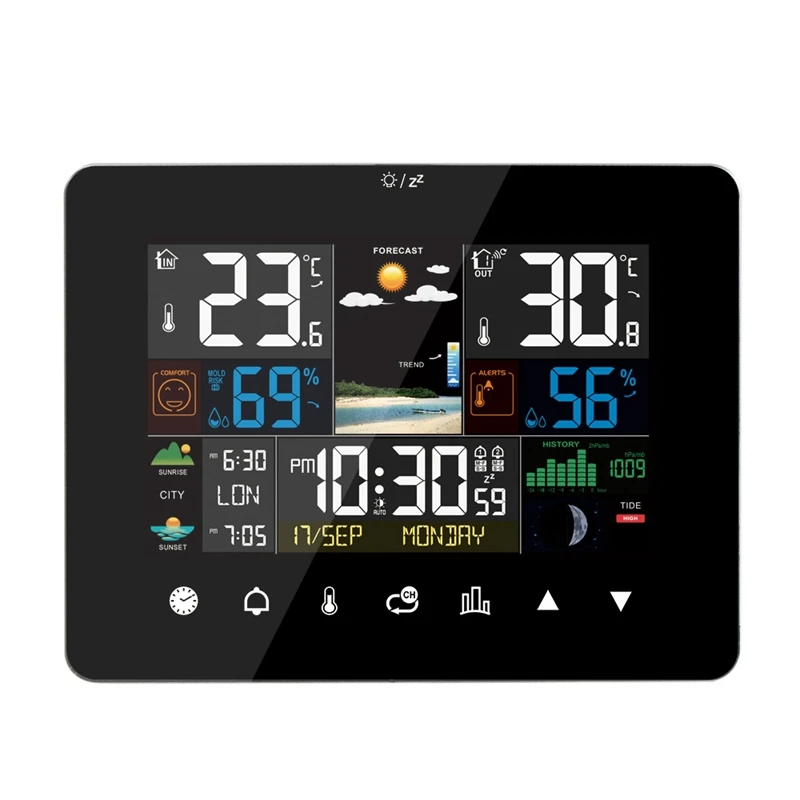 Weather Station Temperature Humidity Meter With Touch Screen Wall Clock With Outdoor Sensor
Weather Station Temperature Humidity Meter With Touch Screen Wall Clock With Outdoor Sensor