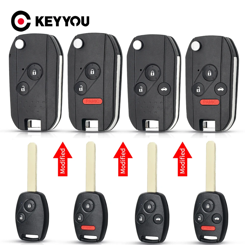KEYYOU 2/3/4 Button Replacement Modified Flip Folding Car Key Shell Case For Honda Accord CRV Odyssey Civic Auto Insight Jazz 
KEYYOU 2/3/4 Button Replacement Modified Flip Folding Car Key Shell Case For Honda Accord CRV Odyssey Civic Auto Insight Jazz