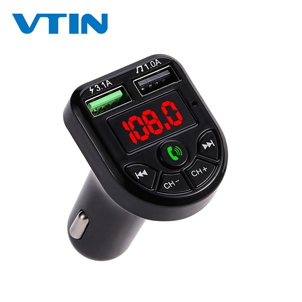 VTIN Bluetooth FM Transmitter Bluetooth 5.0 3.1A Car MP3 Player Handsfree Audio Receiver Dual USB Charging Port for Car Vehicle
VTIN Bluetooth FM Transmitter Bluetooth 5.0 3.1A Car MP3 Player Handsfree Audio Receiver Dual USB Charging Port for Car Vehicle