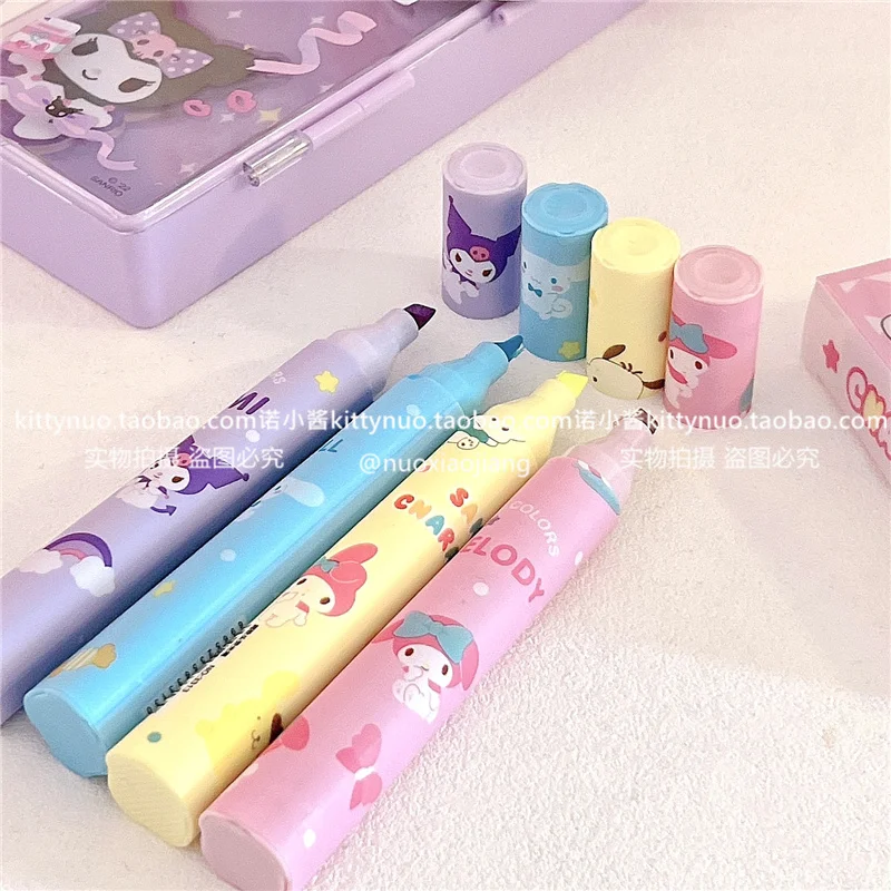 

Sanrioed Series Highlighter Pen Cute Anime Cartoon My Melody Kuromi Fluorescent Highlighters Art Marker Pen School Stationery