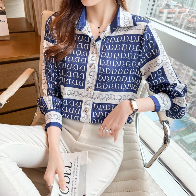 Fashion Character Printing Shirts Woman Elegant Long Sleeve Office Top Female Casual Loose Blouse Ladies Mujer Blusas Mq196
Fashion Character Printing Shirts Woman Elegant Long Sleeve Office Top Female Casual Loose Blouse Ladies Mujer Blusas Mq196