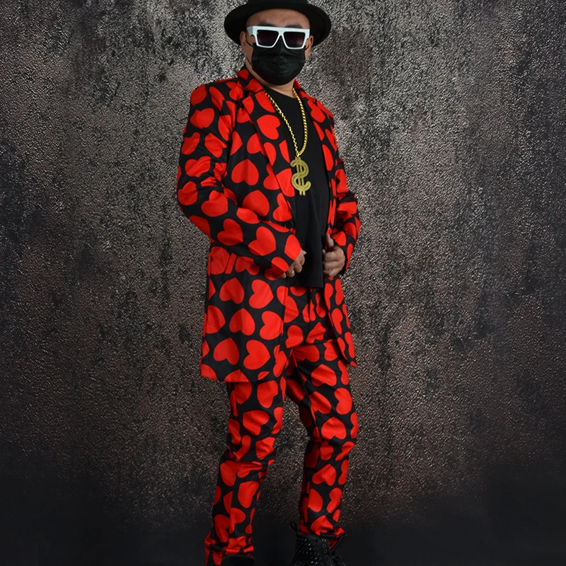 Сценический костюм с принтом красного сердца, визуальный хипстерский мужской костюм для парикмахера, студийный костюм, Женская куртка! Индивидуальные сценические костюмы большого размера
Сценический костюм с принтом красного сердца, визуальный хипстерский мужской костюм для парикмахера, студийный костюм, Женская куртка! Индивидуальные сценические костюмы большого размера