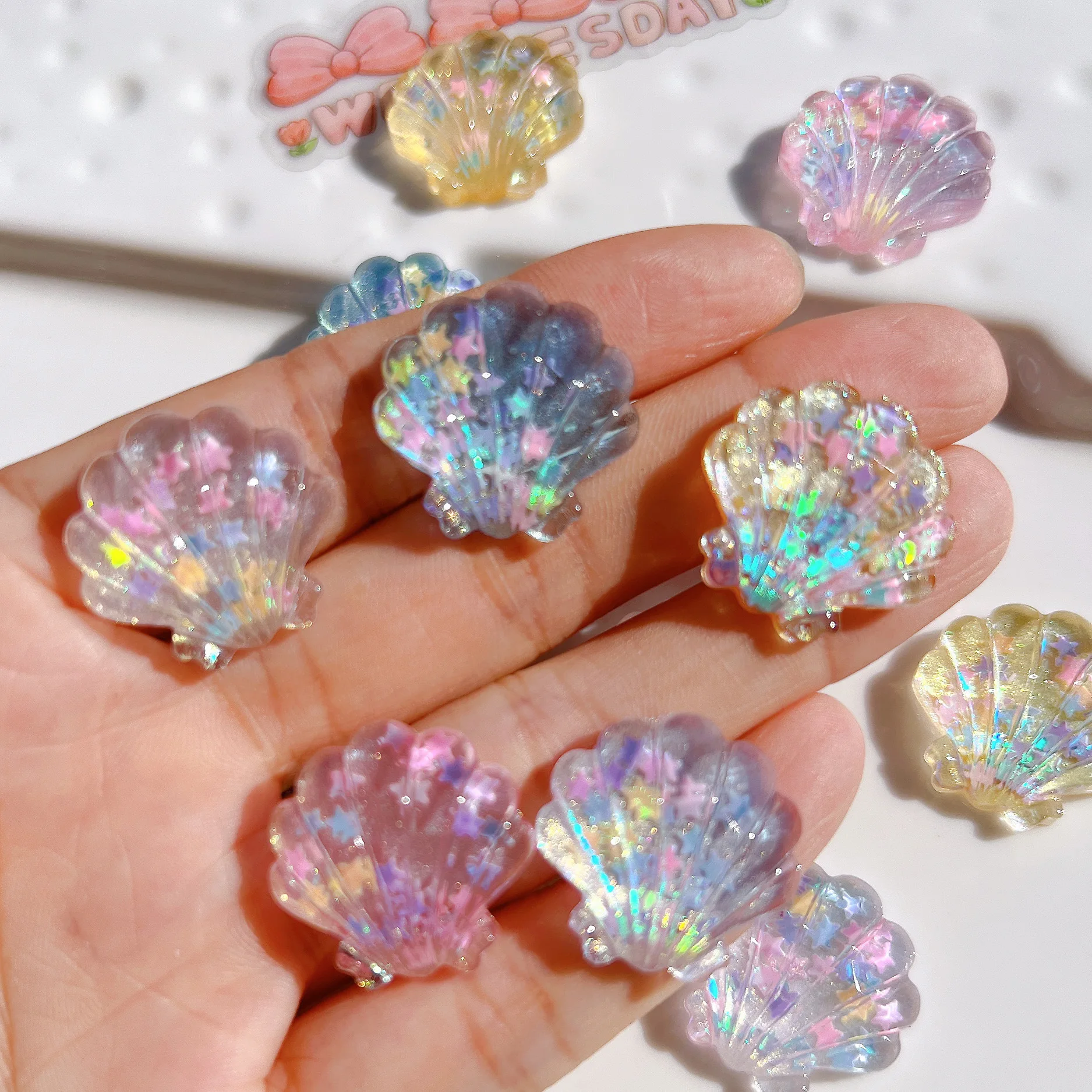 10pcs Mini Kawaii Cute Star Shells Flat Back Cabochons Scrapbook Diy Party Hairpin Accessories Home Decoration Craft
10pcs Mini Kawaii Cute Star Shells Flat Back Cabochons Scrapbook Diy Party Hairpin Accessories Home Decoration Craft