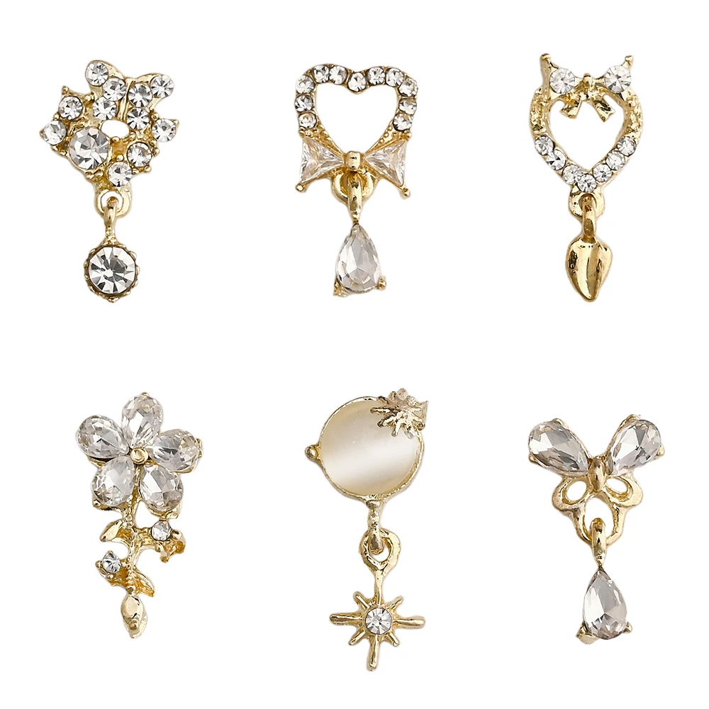 10Pcs Dangle Design Nail Art Charms Gold Love Heart/Butterfly/Flower Nail Jewelry Rhinestones Pendant 3D Alloy Nail Decoration
10Pcs Dangle Design Nail Art Charms Gold Love Heart/Butterfly/Flower Nail Jewelry Rhinestones Pendant 3D Alloy Nail Decoration