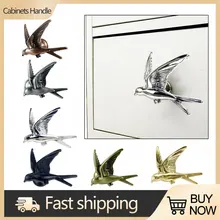 Bird Shape Furniture Handle Antique Gold Silver Handles For Cabinets Cupboard Drawers Zinc Alloy Drawer Wardrobe Pulls Handle