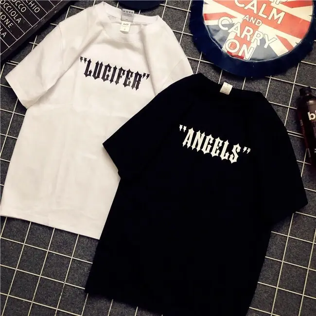 2021 summer angel wings round neck letters loose wild short-sleeved T-shirt women's half-sleeved tops for lovers
2021 summer angel wings round neck letters loose wild short-sleeved T-shirt women's half-sleeved tops for lovers