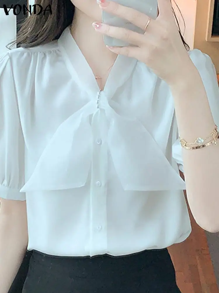 VONDA Summer Women Shirts 2023 Blouses Fashion Mesh Patchwork Buttons Tunic Tops Elegant V-Neck Short Sleeve Casual Solid Blusas
VONDA Summer Women Shirts 2023 Blouses Fashion Mesh Patchwork Buttons Tunic Tops Elegant V-Neck Short Sleeve Casual Solid Blusas