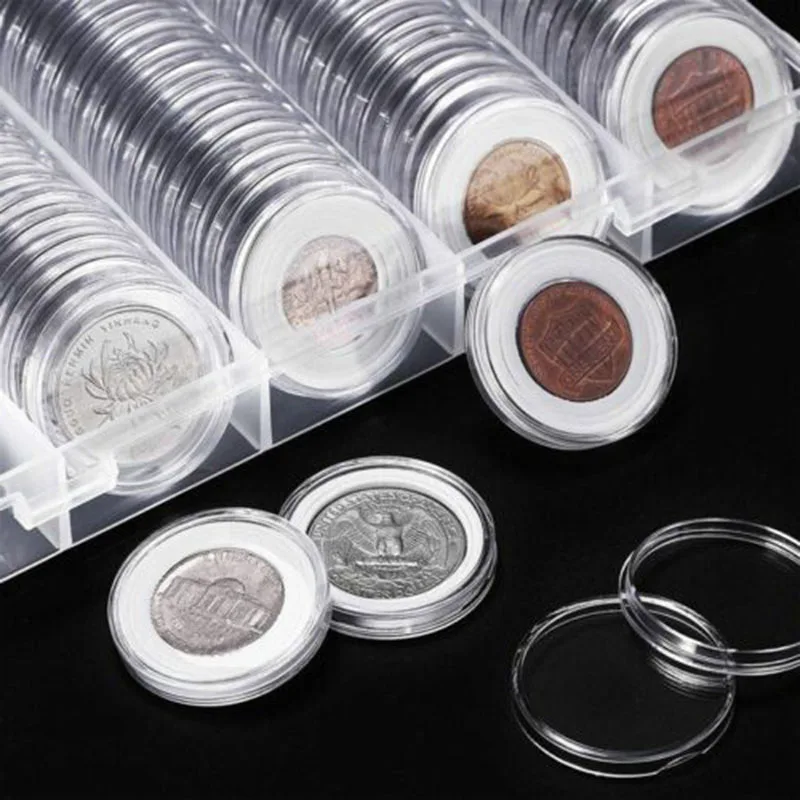 1 Set 100Pcs 21mm Coin Holder Capsules Storage Plastic Transparent Round Coin Display Cases Home Storage Boxes
1 Set 100Pcs 21mm Coin Holder Capsules Storage Plastic Transparent Round Coin Display Cases Home Storage Boxes