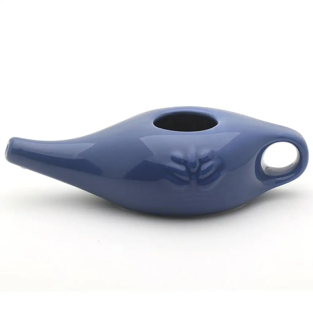 

Ceramic Neti Pot Nose Washing Nasal Irrigator Leakproof Spout Removing Tools Men Women Cleaning Travel Accessories Blue