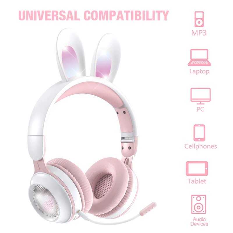 2023 Rabbit Ear Wireless Headphones Bluetooth Earphone Girls Kids Stereo Music Headset With Mic RGB Lights Gamers Birthday Gifts
2023 Rabbit Ear Wireless Headphones Bluetooth Earphone Girls Kids Stereo Music Headset With Mic RGB Lights Gamers Birthday Gifts
