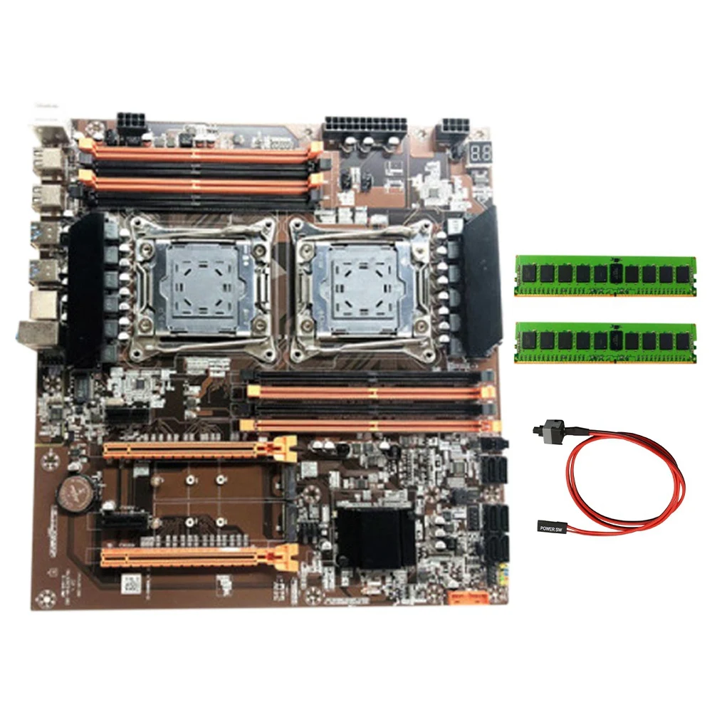 X99 Dual Motherboard LGA 2011 with 2XRECC 8GB DDR4 RAM +Switch Cable PCI Express SATA 3.0 USB3.0 NVME M.2 Interface
X99 Dual Motherboard LGA 2011 with 2XRECC 8GB DDR4 RAM +Switch Cable PCI Express SATA 3.0 USB3.0 NVME M.2 Interface