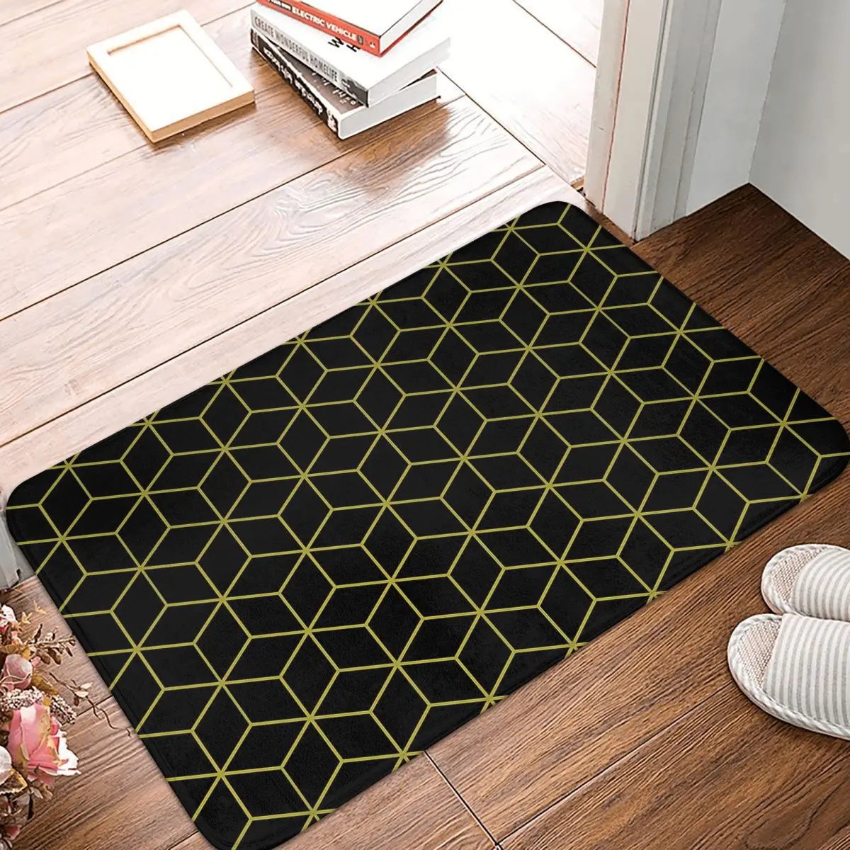 Cubes Pattern Black And Gold Doormat Rug carpet Mat Footpad Bath mat Non-slip toilet Balcony Parlor durable Washable 
Cubes Pattern Black And Gold Doormat Rug carpet Mat Footpad Bath mat Non-slip toilet Balcony Parlor durable Washable