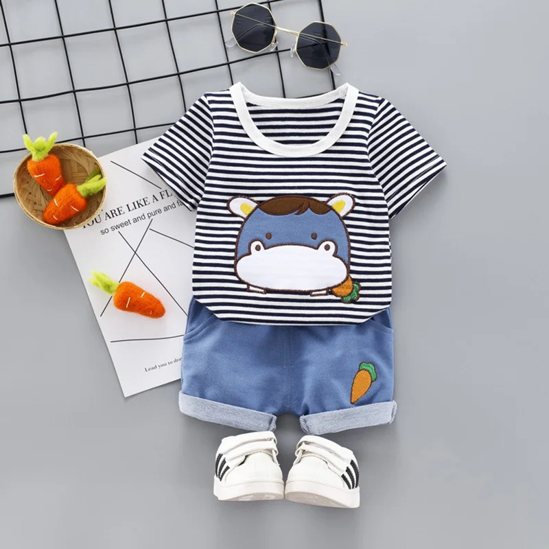 Summer 100% Cotton Clothing for Boys Cartoon Print Children's Clothing Casual Kids Clothing Sets Stripe Baby Boys Clothes 1- 5 Y
Summer 100% Cotton Clothing for Boys Cartoon Print Children's Clothing Casual Kids Clothing Sets Stripe Baby Boys Clothes 1- 5 Y