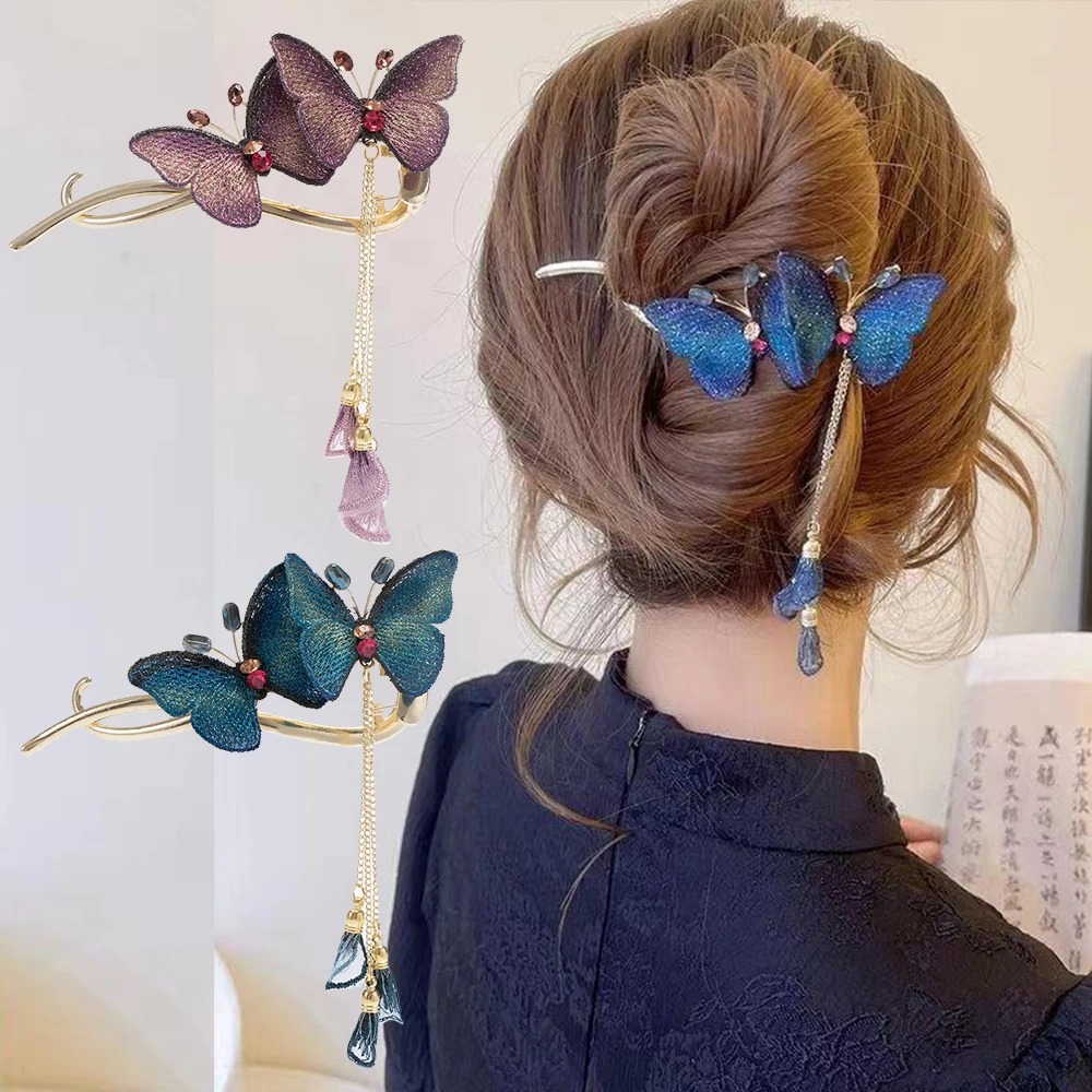 Retro Butterfly Hair Clips Tassel Pearl Hair Claws Alloy Hairpins Women Barrettes Rhinestone Ponytail Buckle Hair Accessories
Retro Butterfly Hair Clips Tassel Pearl Hair Claws Alloy Hairpins Women Barrettes Rhinestone Ponytail Buckle Hair Accessories