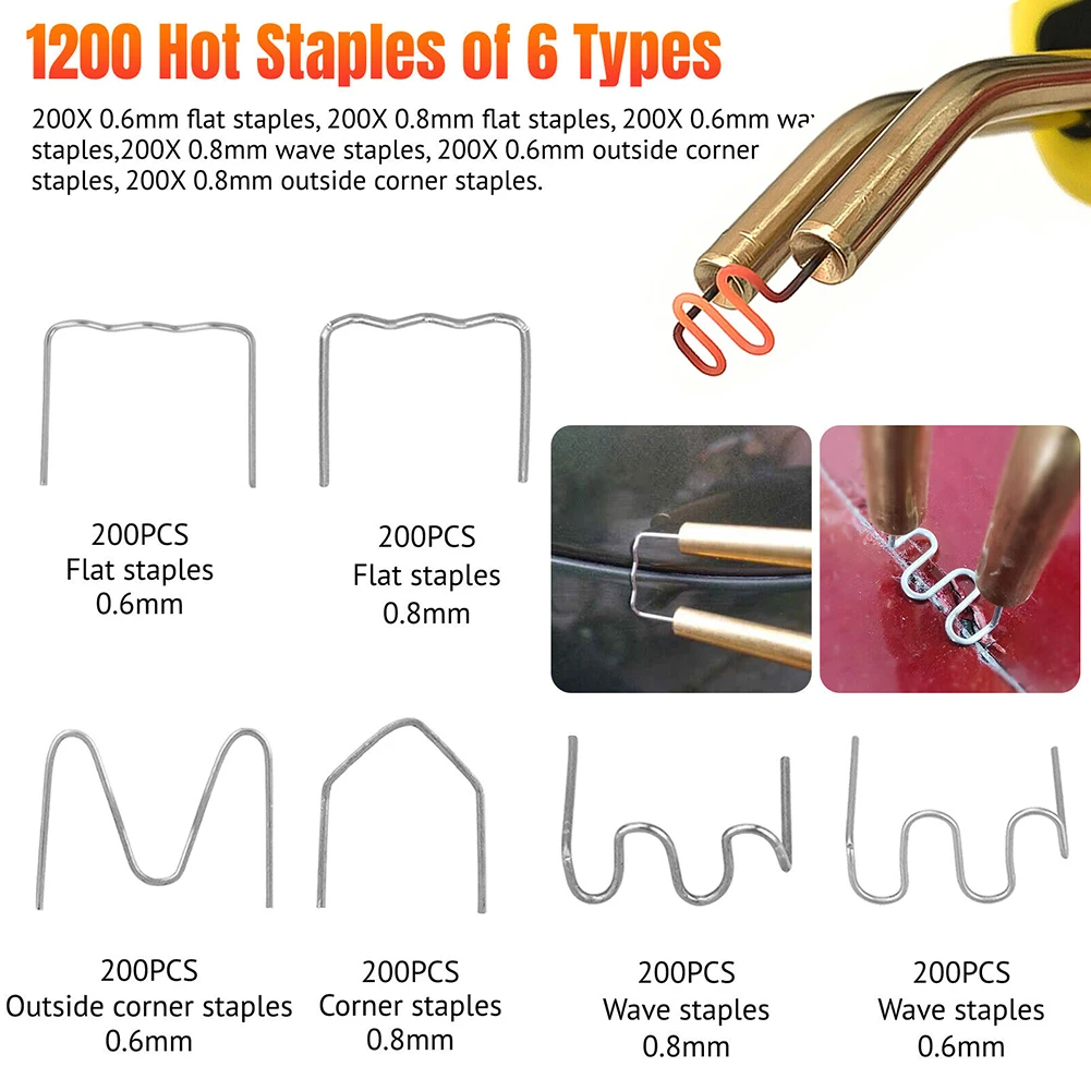 Wave Staples Flat Staples 0.8mm/0.6mm 1200pcs Pre-cut Silver Stainless Steel Workshop Equipment Power Tool Parts
Wave Staples Flat Staples 0.8mm/0.6mm 1200pcs Pre-cut Silver Stainless Steel Workshop Equipment Power Tool Parts