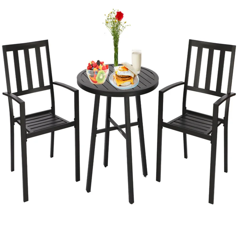Dining Bistro Furniture Set 2 Seat with Round Table, Garden Metal Round Table and 2 Outdoor Backyard Porch Balcony Armchairs
Dining Bistro Furniture Set 2 Seat with Round Table, Garden Metal Round Table and 2 Outdoor Backyard Porch Balcony Armchairs