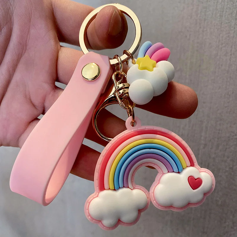 Explosive personality creative cartoon cute rainbow keychain car key pendant girl heart cute bag pendant key chain ring
Explosive personality creative cartoon cute rainbow keychain car key pendant girl heart cute bag pendant key chain ring