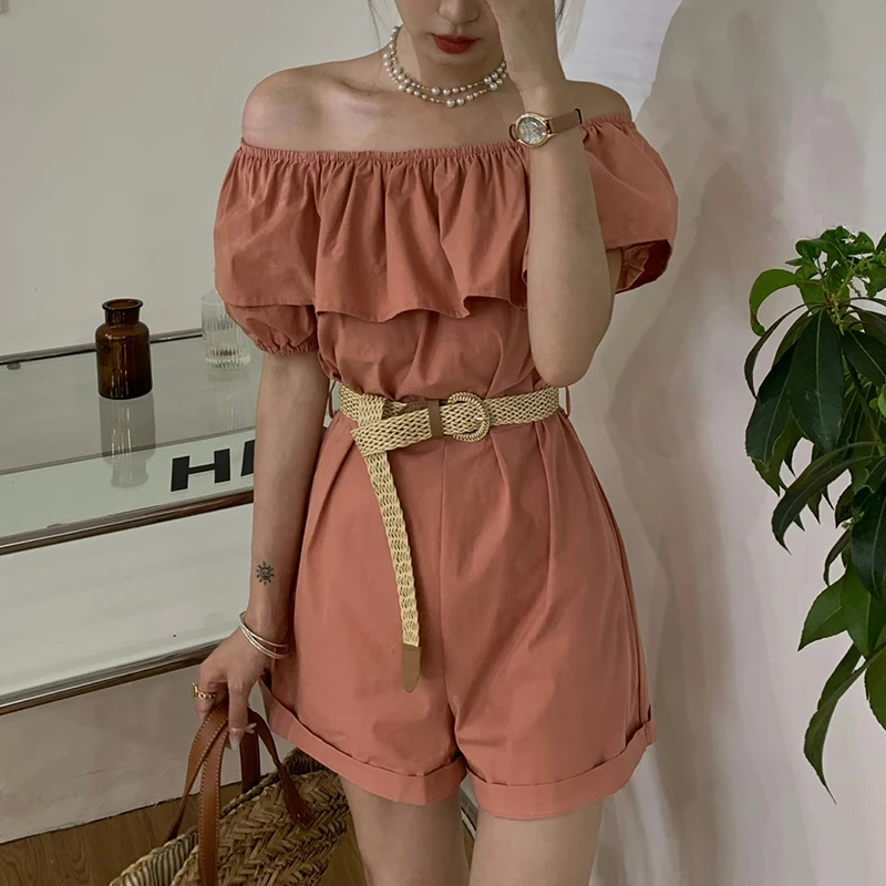 QOERLIN Sashes Ruffles Jumpsuits Women Summer Off Shoulder High Waist Pocket Short Cargo Romper Korean Fashion Belted Overalls
QOERLIN Sashes Ruffles Jumpsuits Women Summer Off Shoulder High Waist Pocket Short Cargo Romper Korean Fashion Belted Overalls