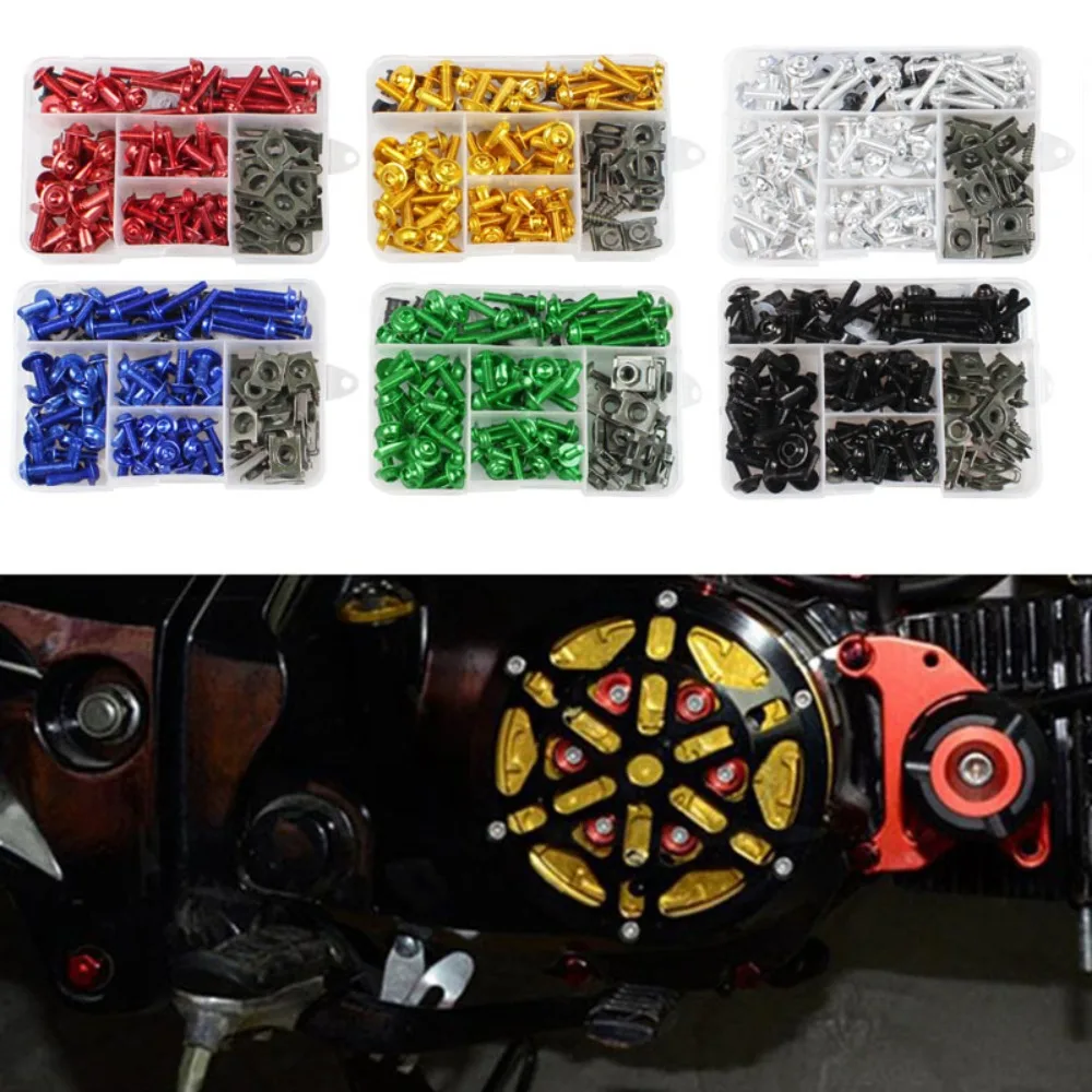 Universal Motorcycle Aluminium Alloy Colorful Screws Fairing Windscreen Body Refit Bolt Set 177pcs Windshield Screw
Universal Motorcycle Aluminium Alloy Colorful Screws Fairing Windscreen Body Refit Bolt Set 177pcs Windshield Screw