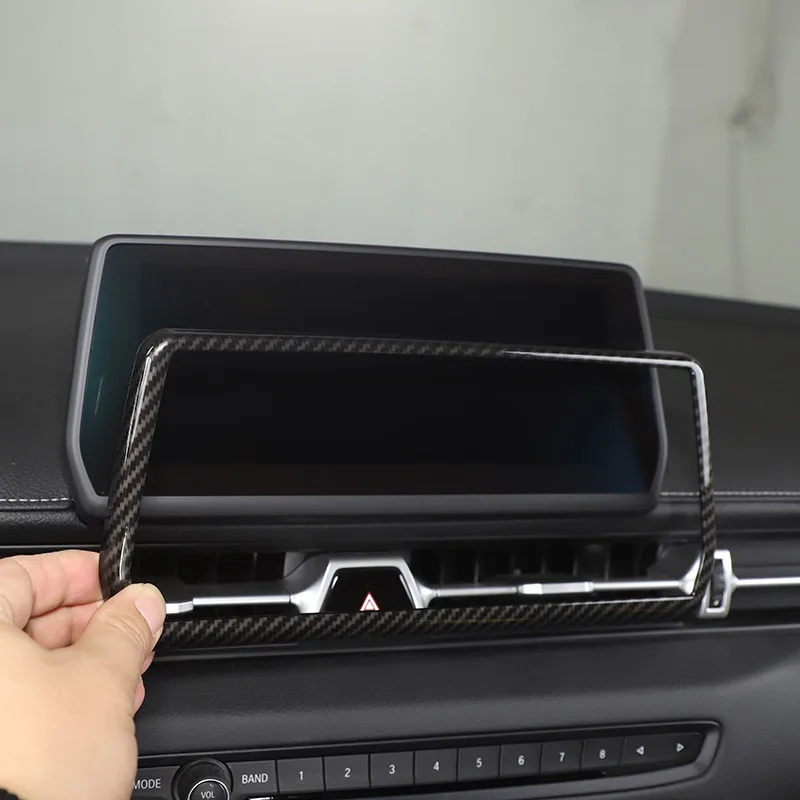 Для Toyota GR Supra MK5 A90 2019-2023 ABS углеродное волокно/красная крышка рамы навигации автомобиля клейкая отделка автомобильные аксессуары