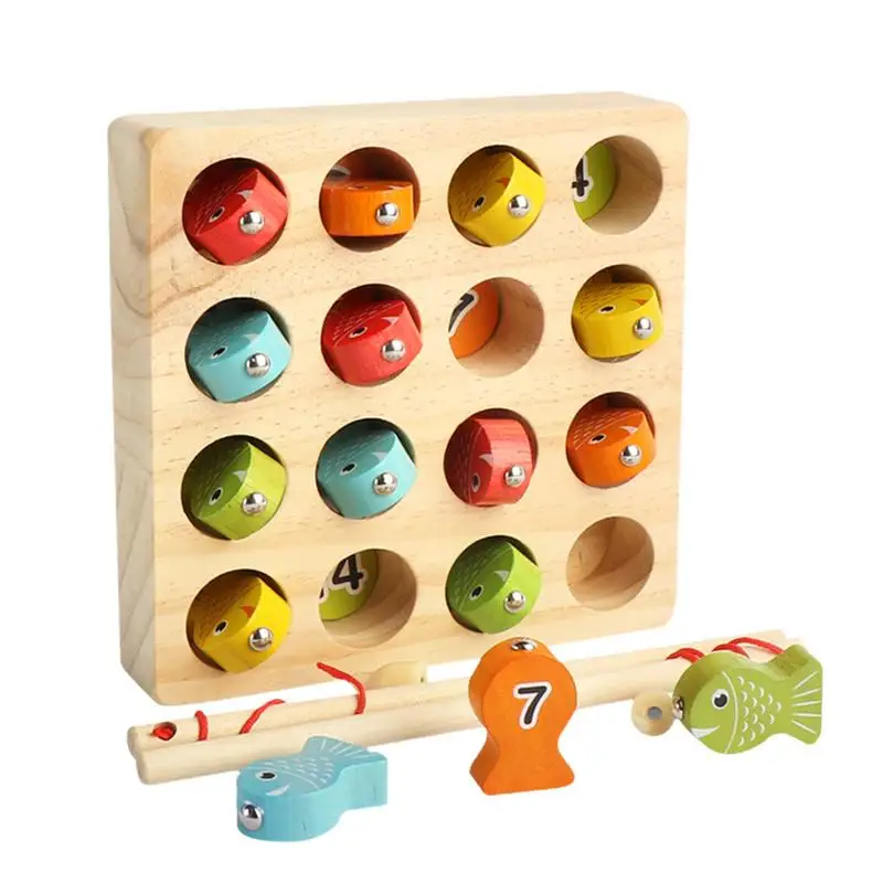 

Рыболовные игры для детей 3-5, деревянная игра для ловли рыбы, Раннее Обучение Монтессори, Веселая игра для маленьких мальчиков