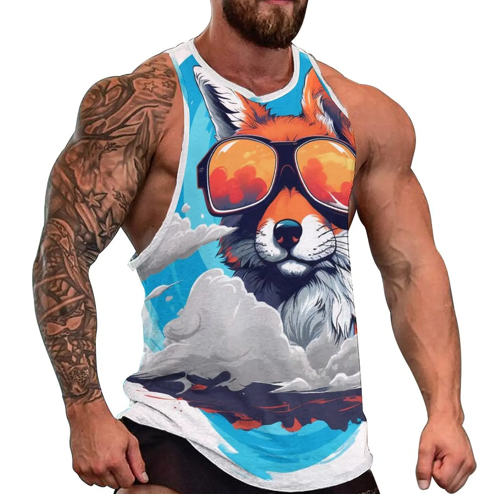 Fox Tank Top Man Sky Landscape Glasses Trendy Tops Beach Workout Design Sleeveless Shirts Plus Size
Fox Tank Top Man Sky Landscape Glasses Trendy Tops Beach Workout Design Sleeveless Shirts Plus Size