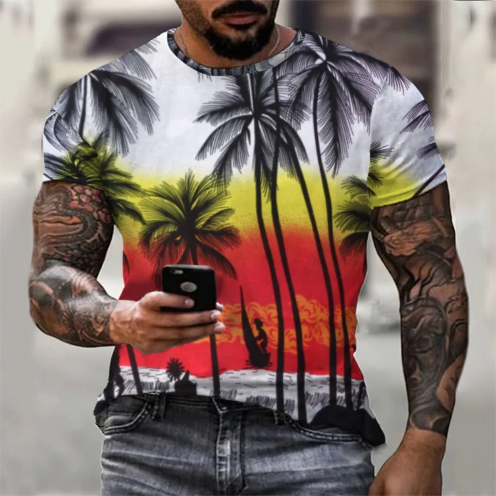 Hawaii Tshirt Short Sleeve Men Tops 2022 New Summer Coconut Tree T-Shirt 3D Print Tshirt Fashion Casual Oversized Men's Clothing
Hawaii Tshirt Short Sleeve Men Tops 2022 New Summer Coconut Tree T-Shirt 3D Print Tshirt Fashion Casual Oversized Men's Clothing